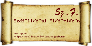 Szőllősi Flórián névjegykártya
